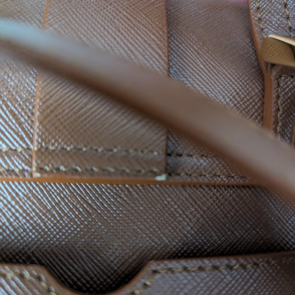 Senreve Mini Maestra Chestnut Tan Convertible Italian Leather Crossbody Backpack - Picture 6 of 14